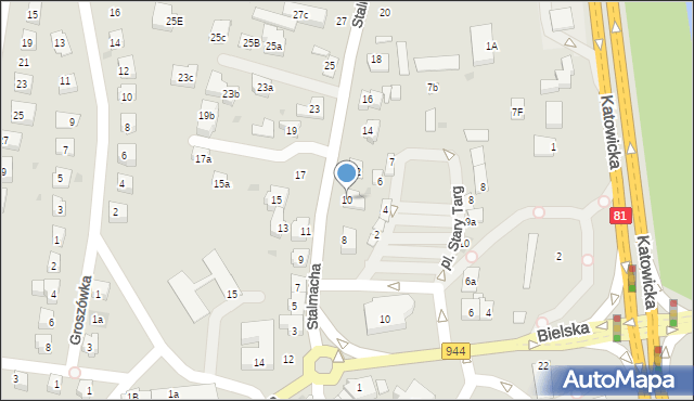 Skoczów, Stalmacha, 10, mapa Skoczów