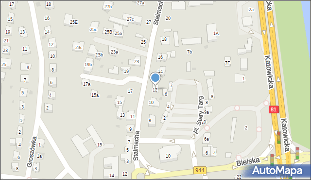 Skoczów, Stalmacha, 12, mapa Skoczów