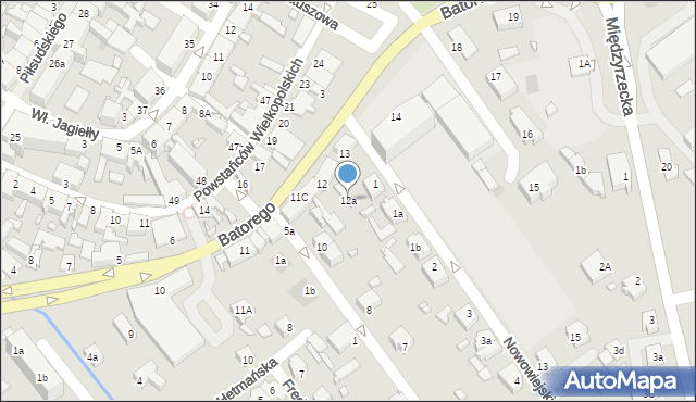 Skwierzyna, Stefana Batorego, 12a, mapa Skwierzyna