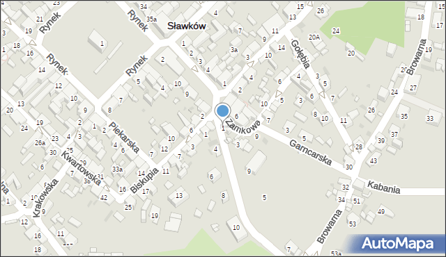 Sławków, Staropocztowa, 1, mapa Sławków