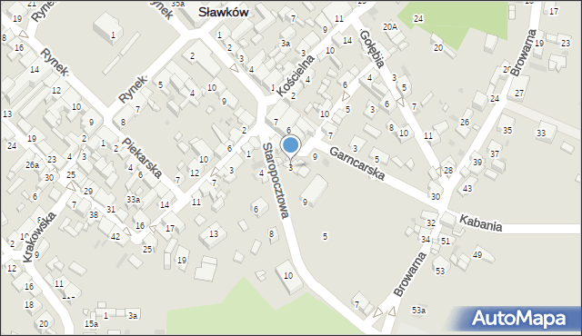 Sławków, Staropocztowa, 3, mapa Sławków