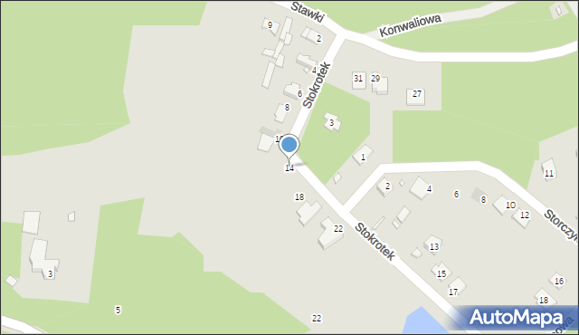Sławków, Stokrotek, 14, mapa Sławków