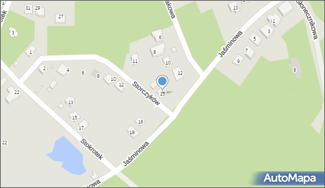 Sławków, Storczyków, 15, mapa Sławków