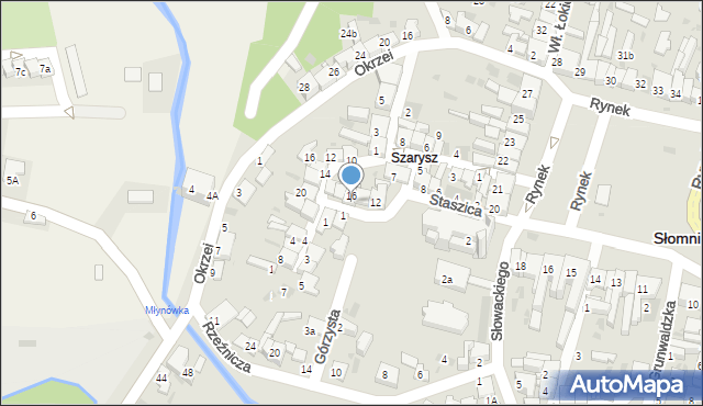 Słomniki, Staszica Stanisława, 14A, mapa Słomniki