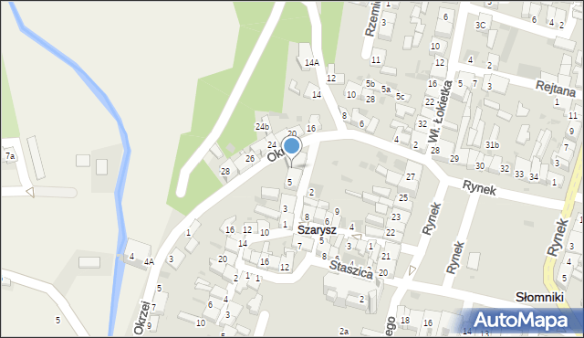 Słomniki, Strzelecka, 7, mapa Słomniki