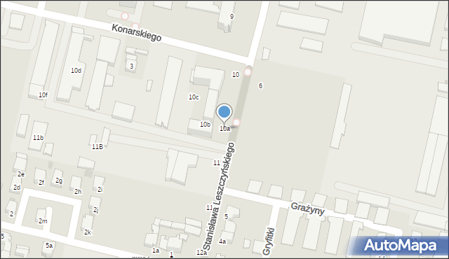 Słupsk, Stanisława Leszczyńskiego, 10a, mapa Słupska