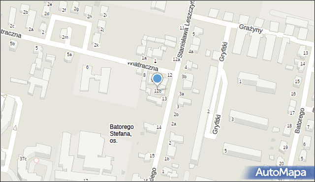 Słupsk, Stanisława Leszczyńskiego, 12b, mapa Słupska