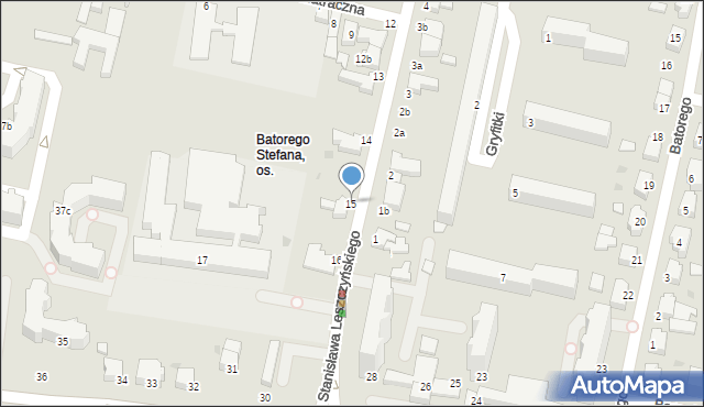 Słupsk, Stanisława Leszczyńskiego, 15, mapa Słupska