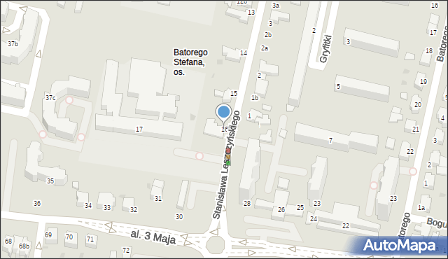 Słupsk, Stanisława Leszczyńskiego, 16, mapa Słupska