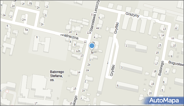 Słupsk, Stanisława Leszczyńskiego, 3a, mapa Słupska