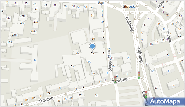 Słupsk, Starzyńskiego Stefana, 7a, mapa Słupska