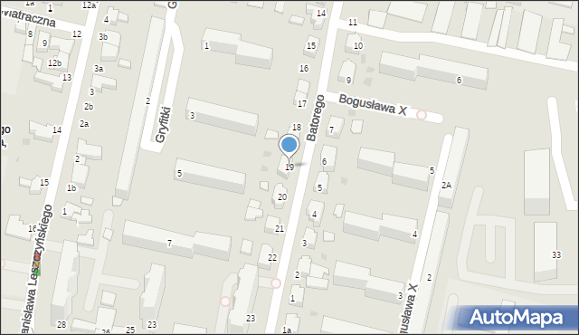 Słupsk, Stefana Batorego, 19, mapa Słupska