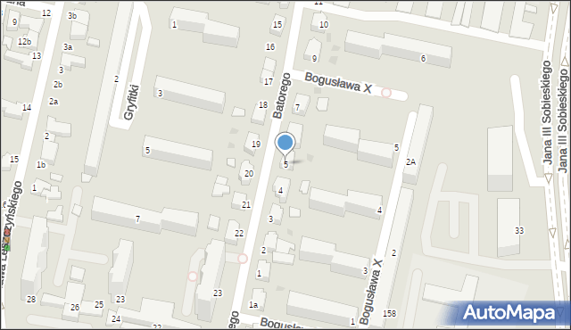 Słupsk, Stefana Batorego, 5, mapa Słupska