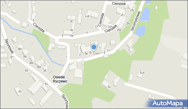 Słupsk, Strumykowa, 7, mapa Słupska