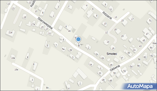 Smolec, Starowiejska, 4, mapa Smolec