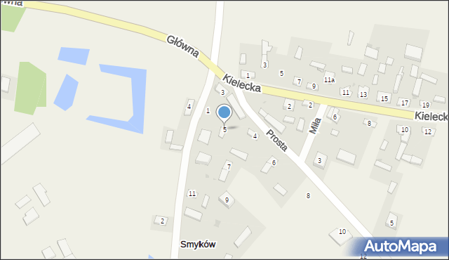 Smyków, Stawowa, 5, mapa Smyków