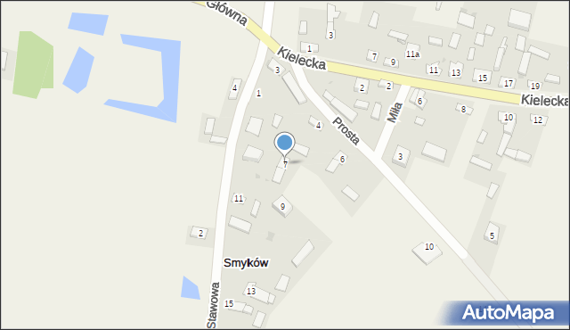 Smyków, Stawowa, 7, mapa Smyków