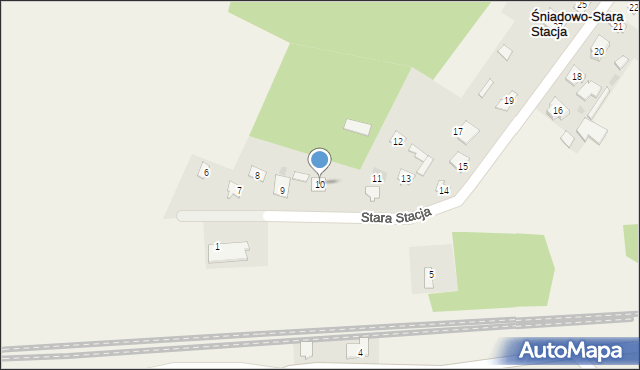 Śniadowo, Stara Stacja, 10, mapa Śniadowo