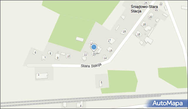 Śniadowo, Stara Stacja, 13, mapa Śniadowo