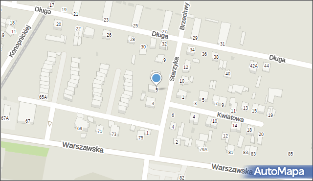 Sochaczew, Starzyka Władysława, mjr., 5, mapa Sochaczew