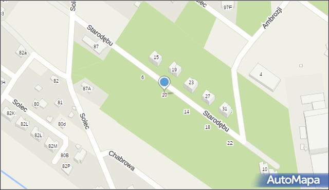 Solec, Starodębu, 10, mapa Solec