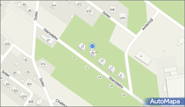 Solec, Starodębu, 19, mapa Solec