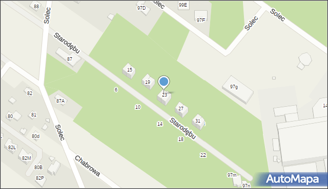 Solec, Starodębu, 23, mapa Solec