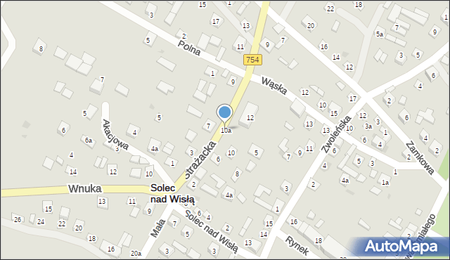 Solec nad Wisłą, Strażacka, 10a, mapa Solec nad Wisłą