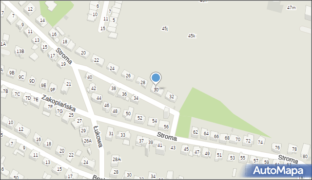 Sosnowiec, Stroma, 30, mapa Sosnowca