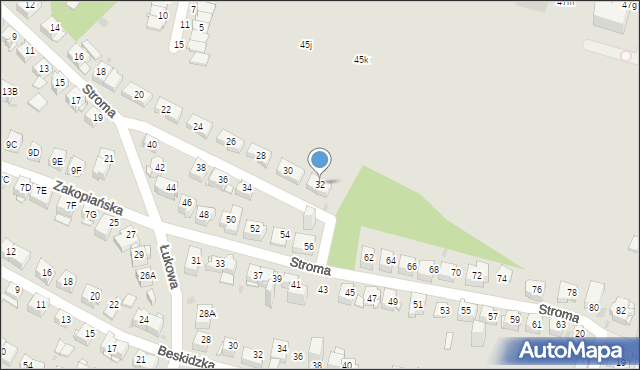 Sosnowiec, Stroma, 32, mapa Sosnowca