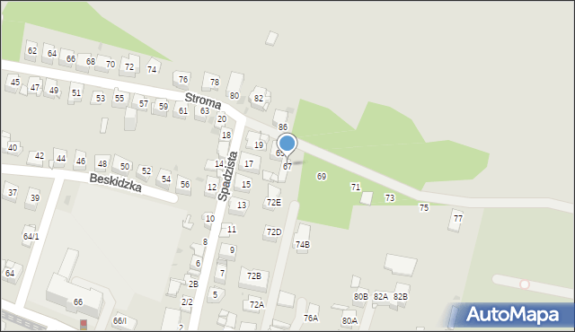 Sosnowiec, Stroma, 67, mapa Sosnowca