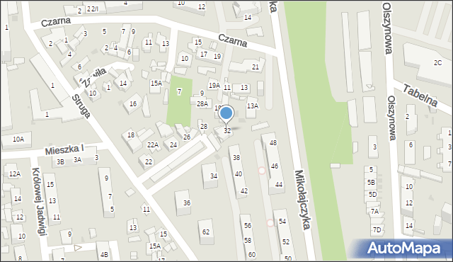 Sosnowiec, Struga Andrzeja, 32, mapa Sosnowca