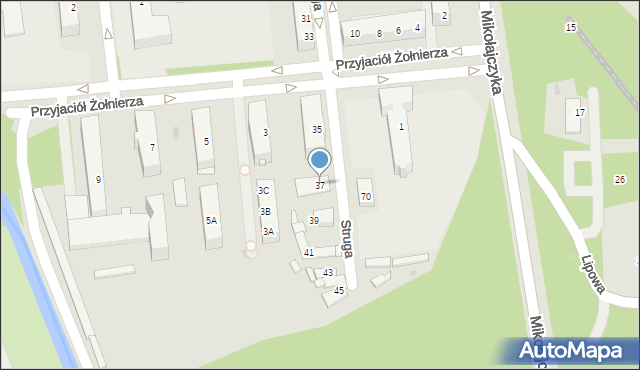 Sosnowiec, Struga Andrzeja, 37, mapa Sosnowca