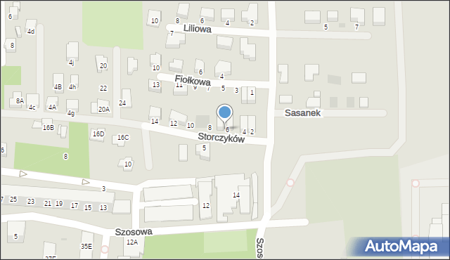 Sosnowiec, Storczyków, 6a, mapa Sosnowca