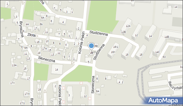 Sosnowiec, Studzienna, 4B, mapa Sosnowca