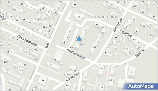 Sosnowiec, Stacherskiego Wacława, 2, mapa Sosnowca