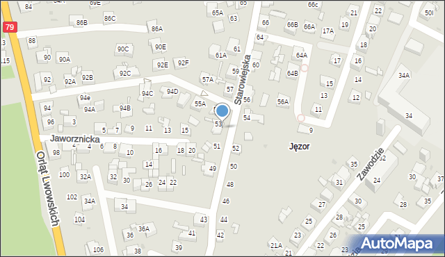 Sosnowiec, Starowiejska, 53a, mapa Sosnowca