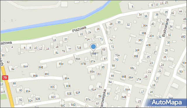 Sosnowiec, Starowiejska, 69B, mapa Sosnowca