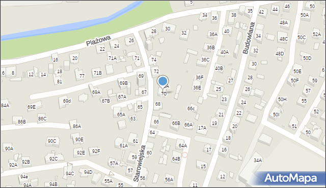 Sosnowiec, Starowiejska, 70, mapa Sosnowca