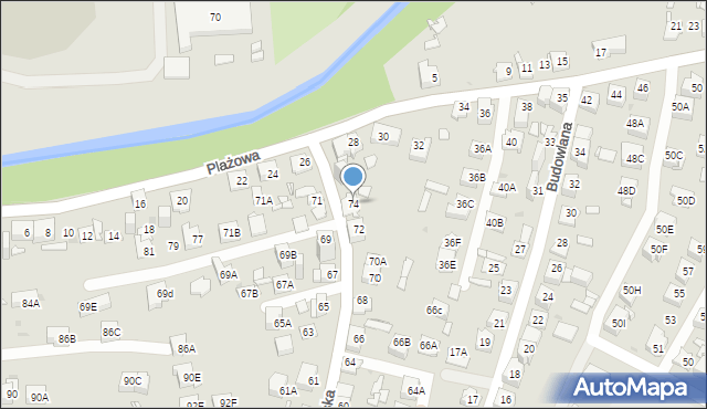 Sosnowiec, Starowiejska, 74, mapa Sosnowca