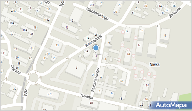 Sosnowiec, Stoczniowców, 4, mapa Sosnowca