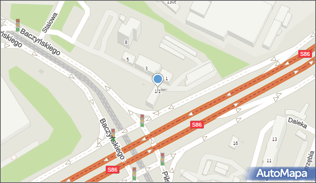 Sosnowiec, Stalowa, 1/1, mapa Sosnowca