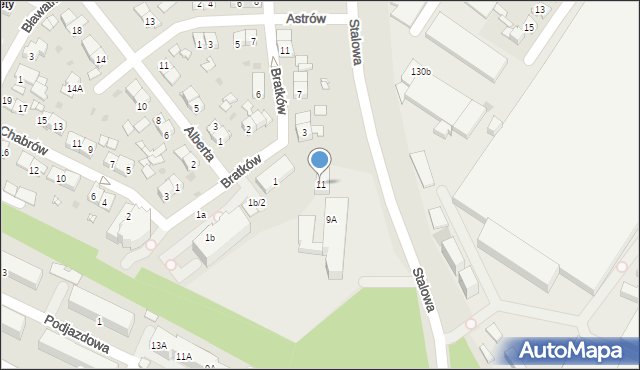 Sosnowiec, Stalowa, 11, mapa Sosnowca