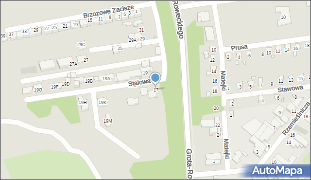 Sosnowiec, Stalowa, 17, mapa Sosnowca