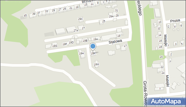 Sosnowiec, Stalowa, 19K, mapa Sosnowca