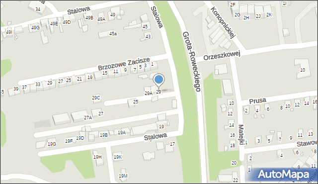 Sosnowiec, Stalowa, 29, mapa Sosnowca