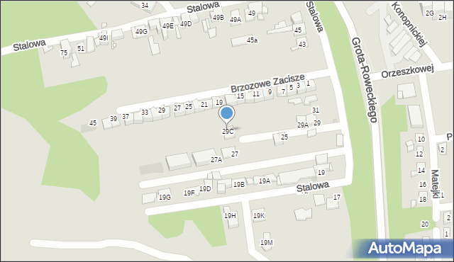 Sosnowiec, Stalowa, 29C, mapa Sosnowca