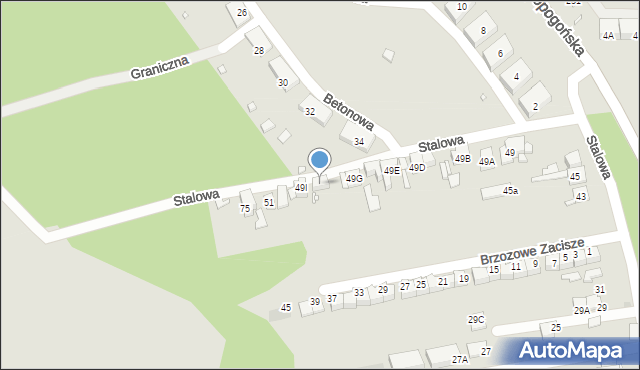 Sosnowiec, Stalowa, 49K, mapa Sosnowca