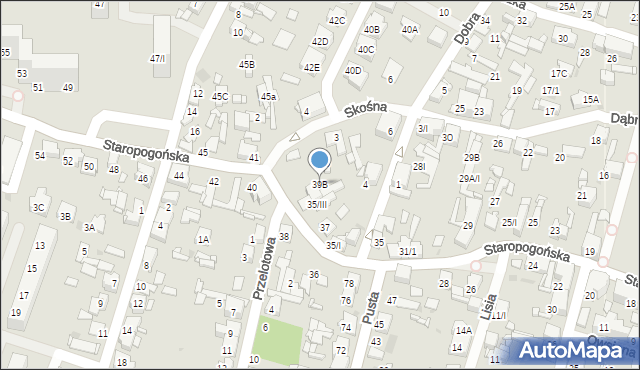 Sosnowiec, Staropogońska, 39B, mapa Sosnowca