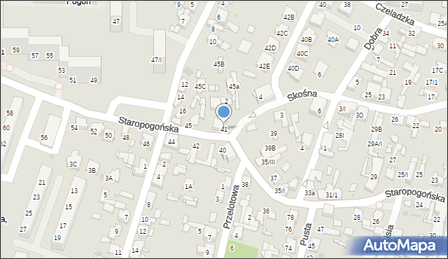 Sosnowiec, Staropogońska, 41, mapa Sosnowca